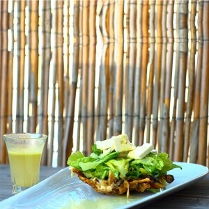 Tossed Salad with the Spring Vinaigrette served within a cheese chamignon bowl
