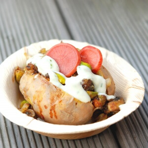 Baked potatoe with tasty filling